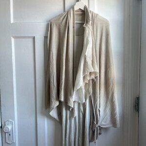 If Six Was Nine i6w8 Beige Cream Drapey Deconstructed Cardigan Japanese Label